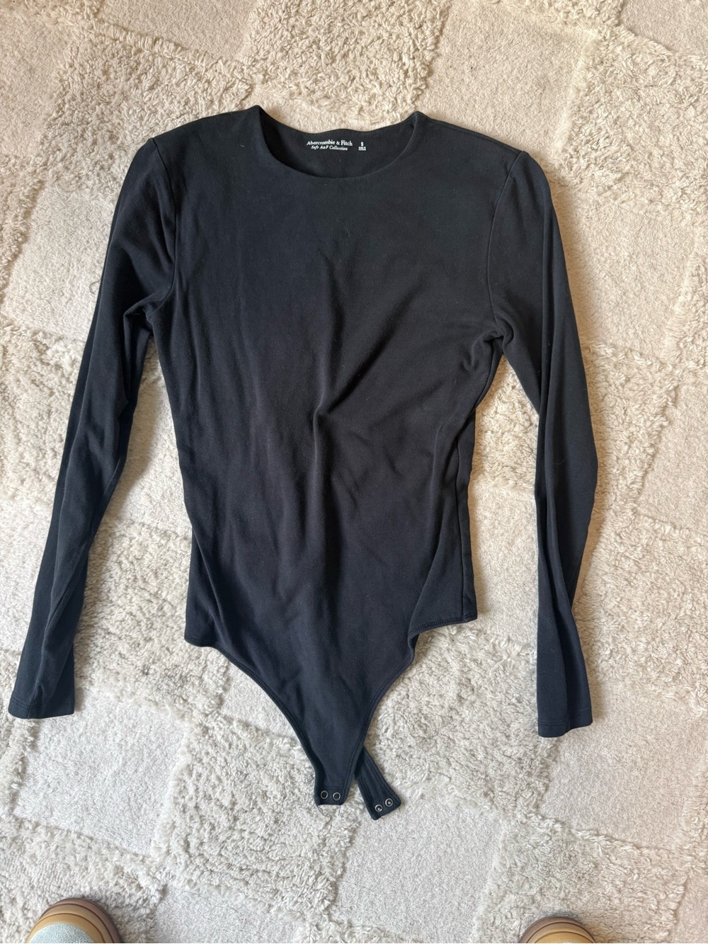 Abercrombie & Fitch Black Long-Sleeve Snap Bodysuit